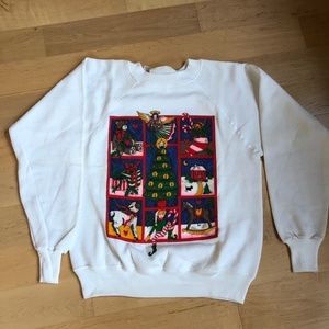 Vintage Ugly Christmas Sweatshirt Sweater Made USA
